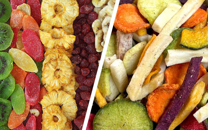 Dried fruits and vegetables assortment